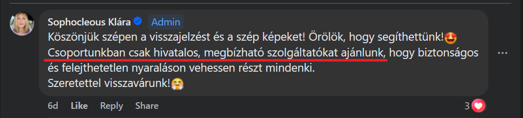 Admin közlemény